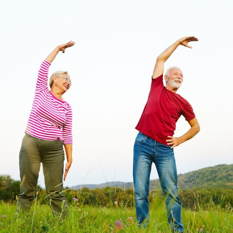 outdoor senior fitness woman man lifestyle active sport