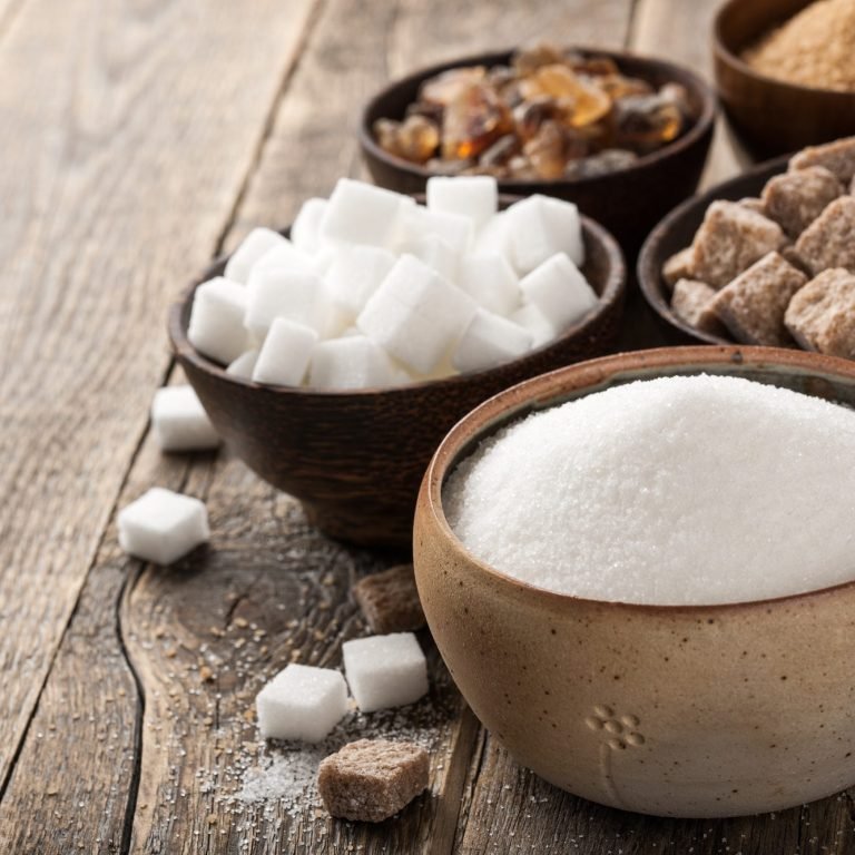 Various sugar in bowls